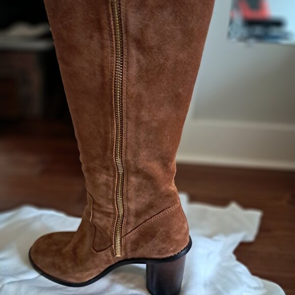 COACH OMBRE SUEDE TALL BOOTS SADDLE BROWN SIZE US 7.5 - Picture 2 of 7